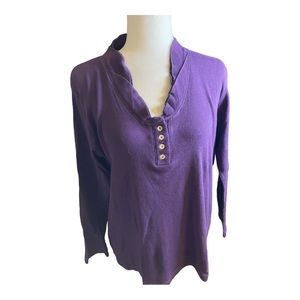 Basic edition purple long sleeve V-neck size XL shirt